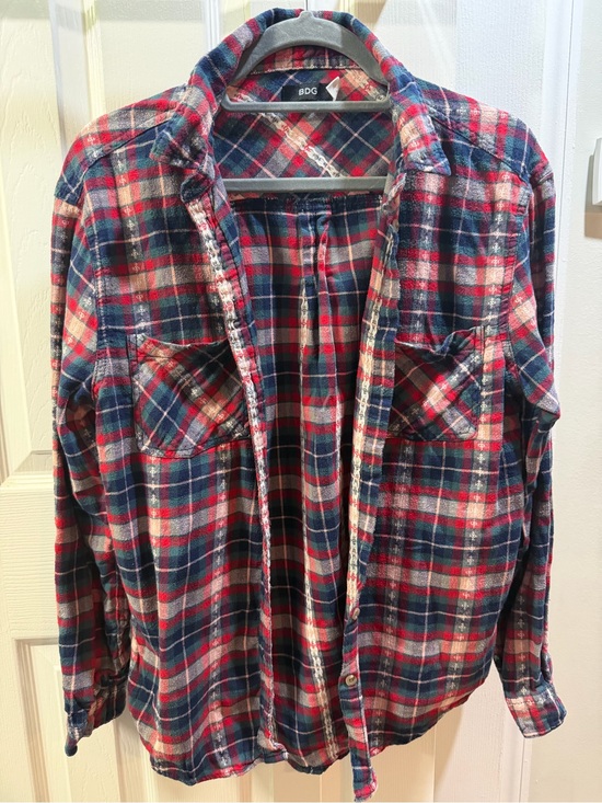 BDG Tops - BDG Red, Navy & Green Plaid Button-Up Shirt